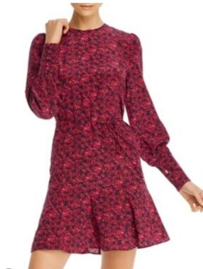 Rebecca Vallance Pink Floral Long-Sleeve Fit & Flare Dress